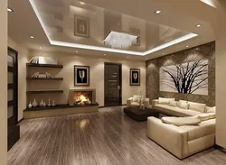 Ceiling design in the living room in a modern style photo
