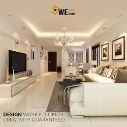 Ceiling design in the living room in a modern style photo