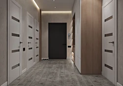 Light door in the interior in the hallway