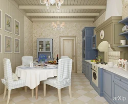 Mətbəx yemək otağı daxili Provence üslubunda