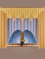 Curtain for the kitchen with a short arch photo