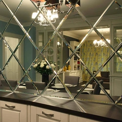 Kitchen design with mirror panel