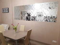 Kitchen design with mirror panel