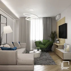 Beige gray living room photo design