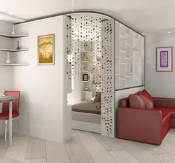 Arakəsmə ilə 1 mənzilin dizaynı