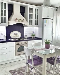 What interior matches a lavender kitchen?