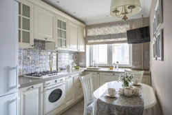 Kitchen interior by the window in the apartment