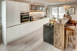 Kitchen Interior With Wood Elements