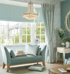 Mint sofa in the living room photo