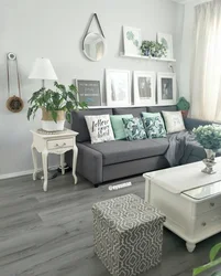 Mint sofa in the living room photo