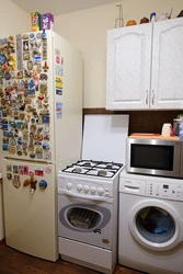 Kitchen design washing machine and refrigerator