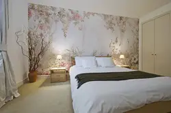 Photo wallpaper in the bedroom interior