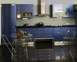 Black And Blue Kitchen Photo