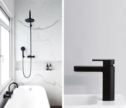 Black bathroom taps in the interior