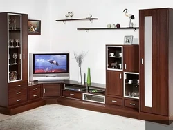 Corner walls for the living room, modern photos, inexpensive