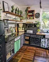 Boho style in the kitchen interior photo