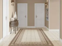 Koridorun daxili hissəsində döşəmə fotoşəkili üçün çini plitələr