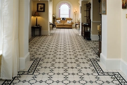 Porcelain tiles for the floor photo in the interior of the hallway