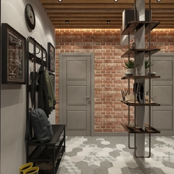 Pilləkən loft dizaynı ilə koridor