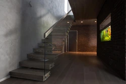 Hallway with staircase loft design