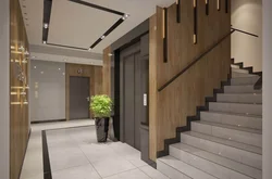 Hallway with staircase loft design