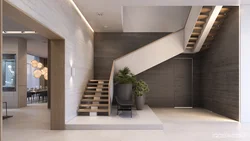 Hallway with staircase loft design