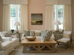 Cream color in the living room interior