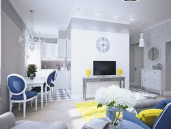 Qonaq otağı mətbəx dizaynı mavi
