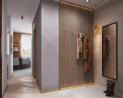 Decorative slats in the bedroom photo