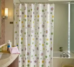Fabric bath curtain photo