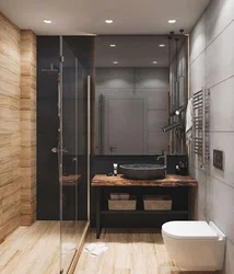 Bathroom design with dark shower
