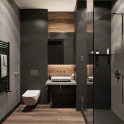 Bathroom design with dark shower
