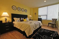 Yellow Wall Color In The Bedroom Interior