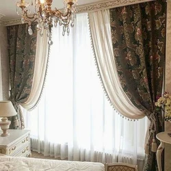 Curtain design for the living room in a classic style photo