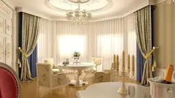 Curtain design for the living room in a classic style photo