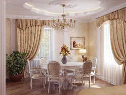 Curtain design for the living room in a classic style photo