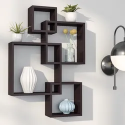 Decorative shelves for the living room in the interior