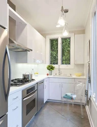 Kitchen 7 sq m photo with window