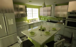Olive And Gray In The Kitchen Interior