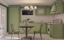 Olive and gray in the kitchen interior