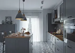 Дизайн Белая Кухня Серые Стены