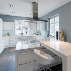 Design white kitchen gray walls