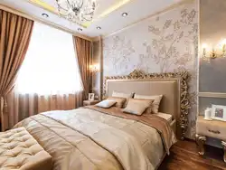 Photo of bedrooms in a modern style for a home with wallpaper