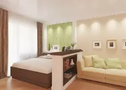Kiçik bir otaqda qonaq otağının yataq otağı fotoşəkili