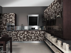 Kitchen Interior Wallpaper In Black