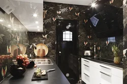 Kitchen Interior Wallpaper In Black