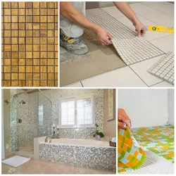 Mosaic for bathroom floor photo