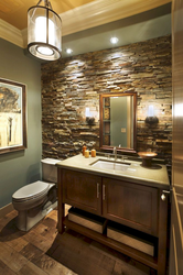 Stone in the bathroom interior