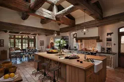 Тарҳи rustic ҳуҷраи меҳмонхона ошхона