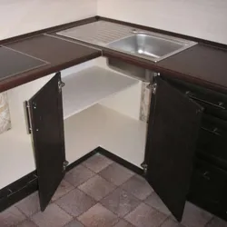 Corner kitchen sink with cabinet photo